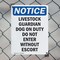 Signmission Livestock Guardian Dog On Duty OSHA Notice Sign, Plastic, 7in W x 10in L, 2PK OS-2PACK-NS-P-710-V-14021 - alternate 4